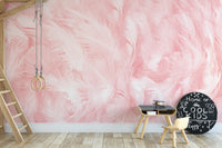 Soft Pink Vintage Color Trends Feather Wallpaper - Giffywalls