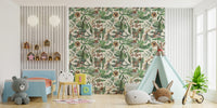 Chic tropical vintage wall mural idea
