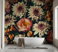 Removable floral wallpaper for bold decor