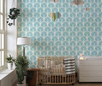 Blue Aesthetic Rainbow Wallpaper – Warm Pastel Freehand Design - Giffywalls