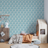 Blue aesthetic rainbow wallpaper style
