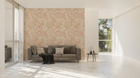 Neutral-tone palm leaf removable wallpaper
