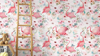 Soft pink flamingo wallpaper design
