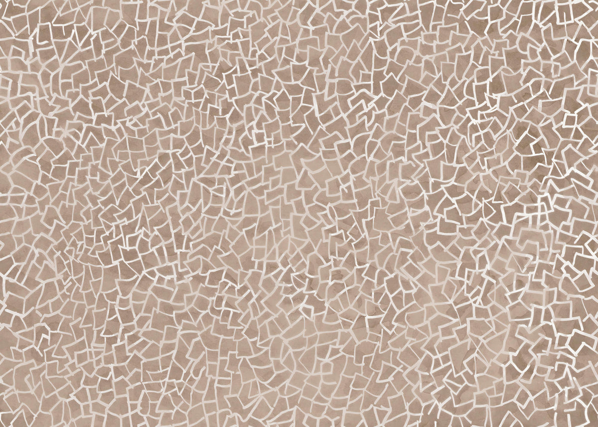 Papier peint peint en mosaïque géométrique brune in your room — zoomed