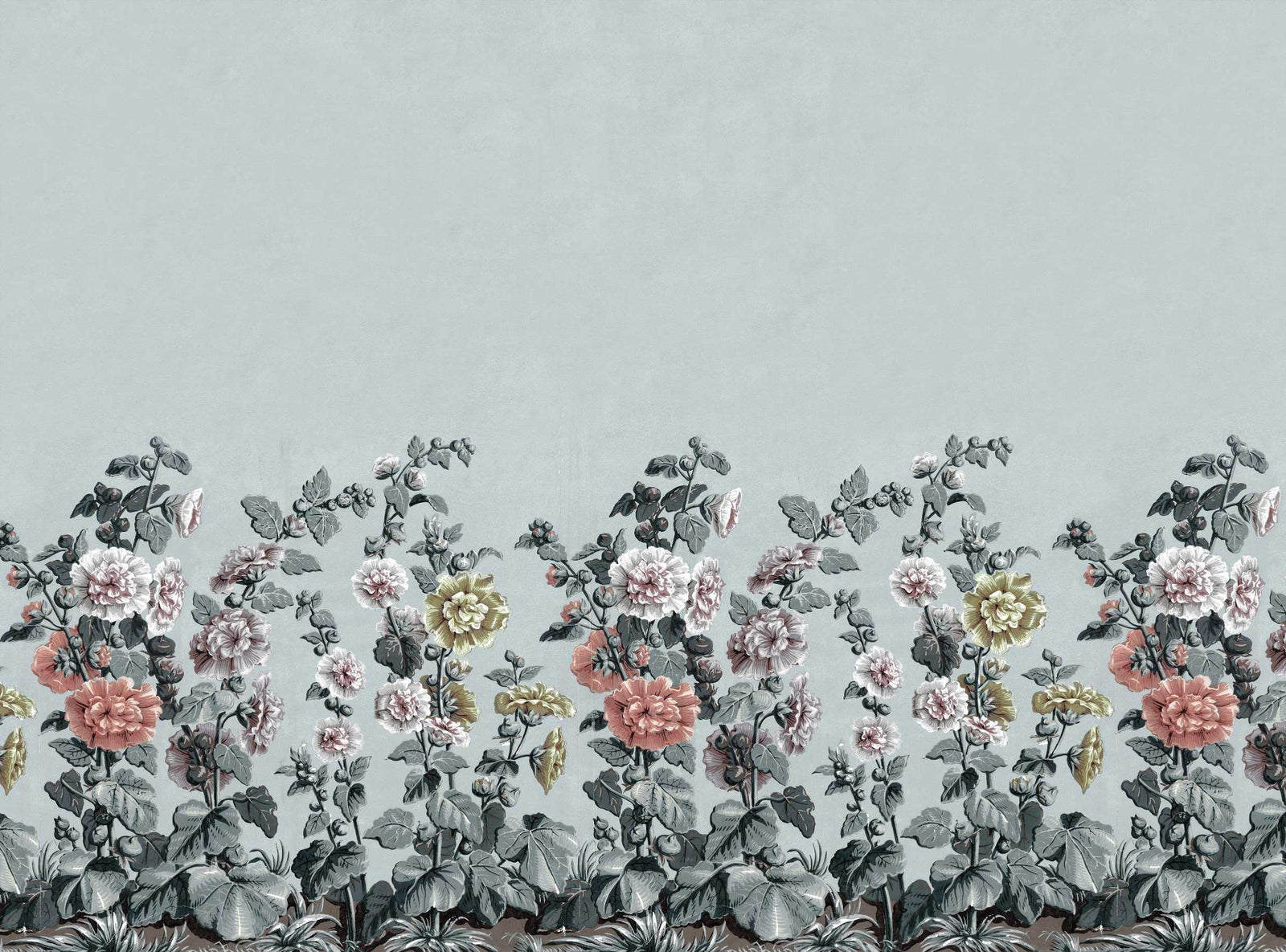 Vintage Botanical Blumen Tapete in your room