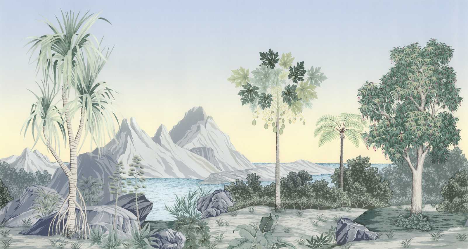 Paradisul tropical mural de perete botanic