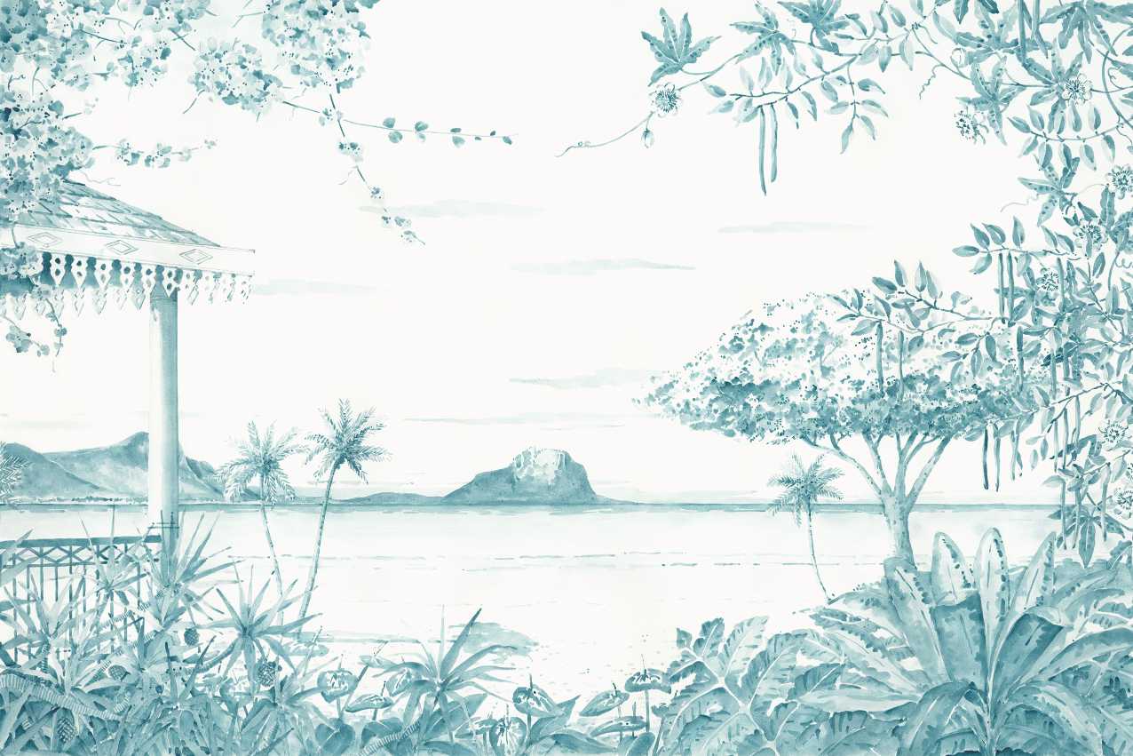 Aquarelle murale de mur de paysage tropical in your room