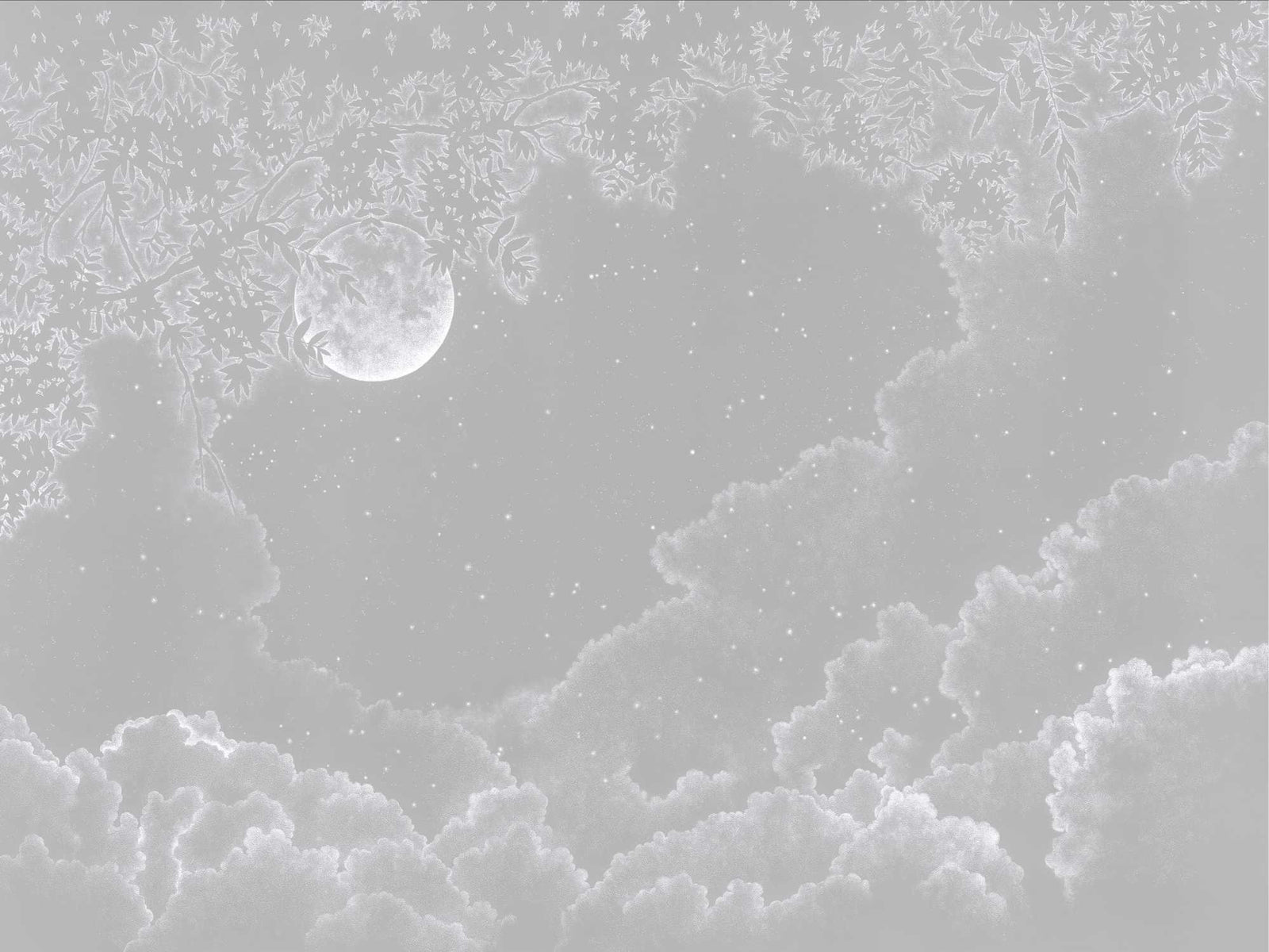 Murale du ciel nocturne étoilé au lune