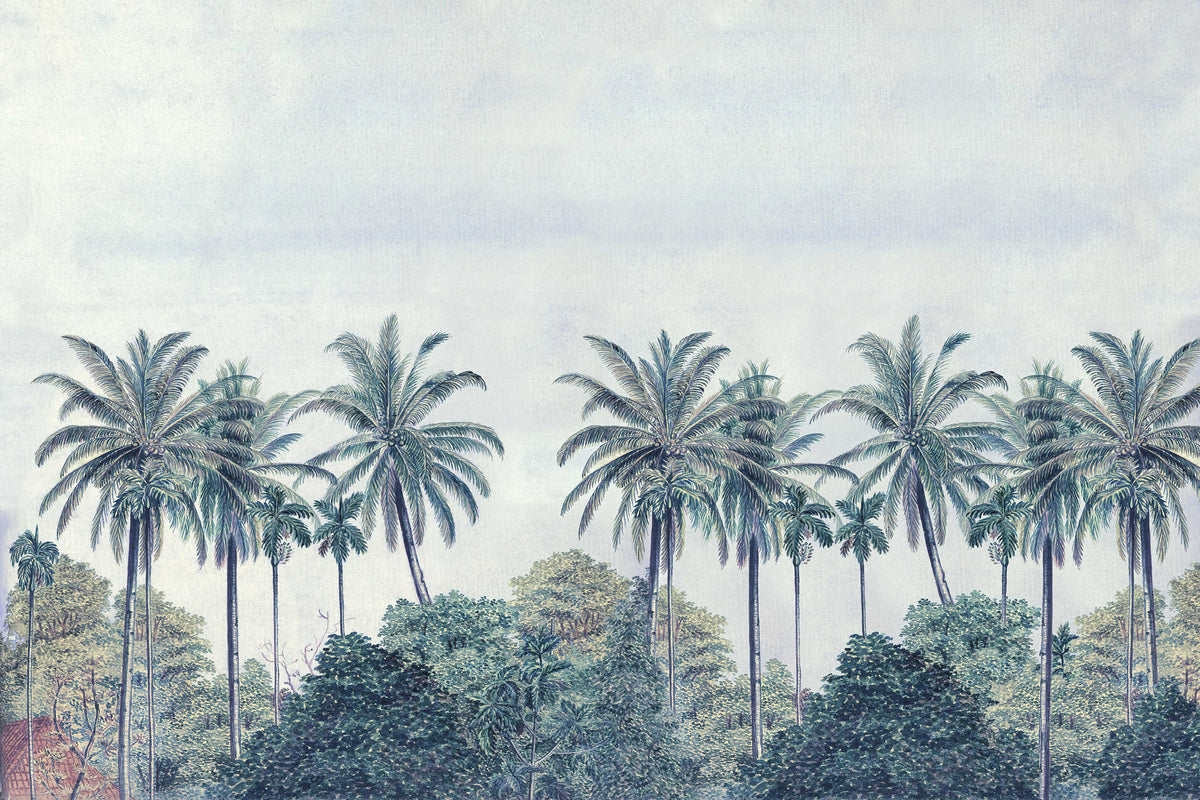 Vintage Tropical Palm Trees Wallpaper