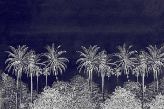 Murale di palma tropicale monocromatico