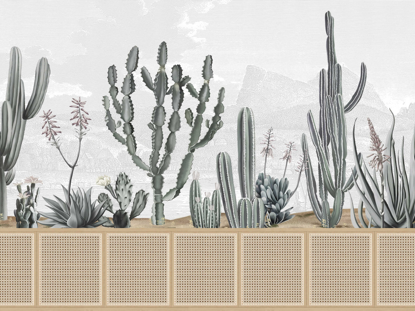 Boho Cactus Garden Wallpaper Mural