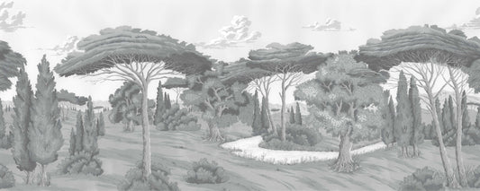 Monochrome Scenic Landscape Wall Mural