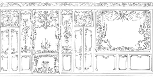 Sfondo del design del pannello a parete ornato rococo