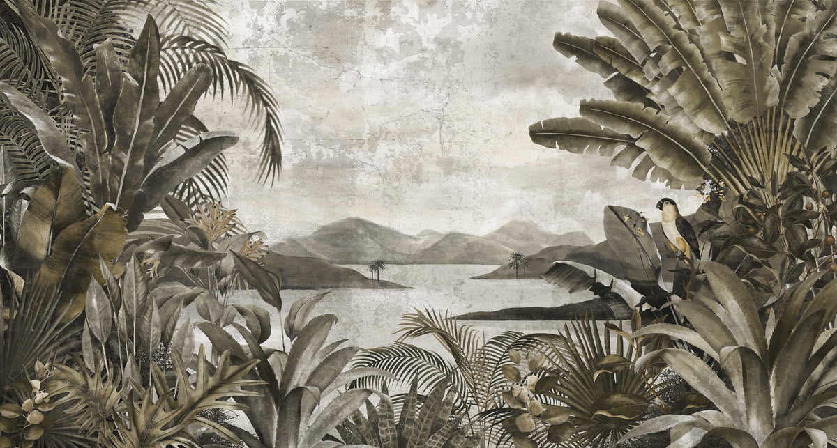 Vintage Tropical Jungle Wallpaper Mural