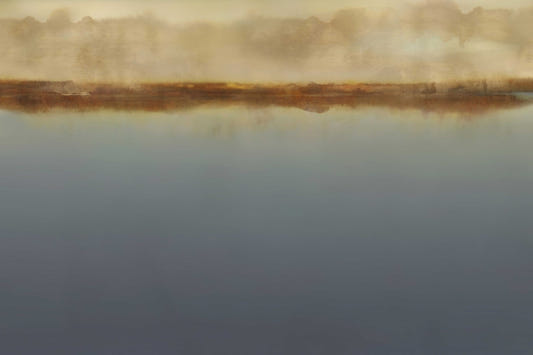 Fresque murale de paysage tranquille et brumeux