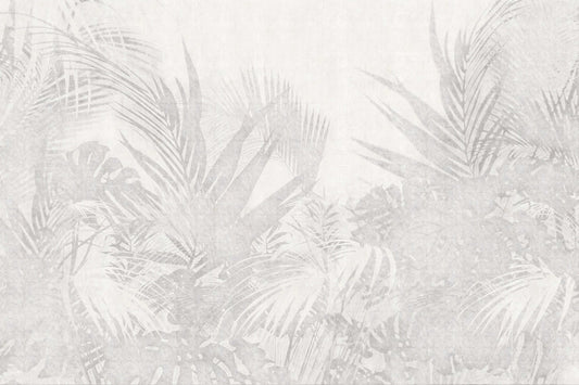 Monochrome Tropical Leaf Wallpaper