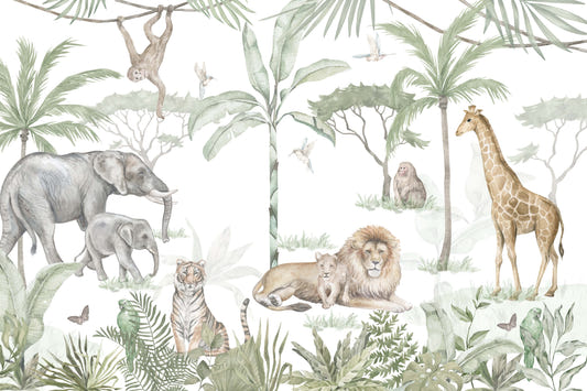 Fond d'écran safari de la jungle aquarelle