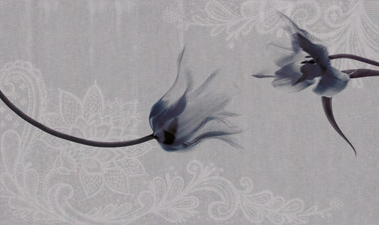 Élégante fresque murale florale sombre