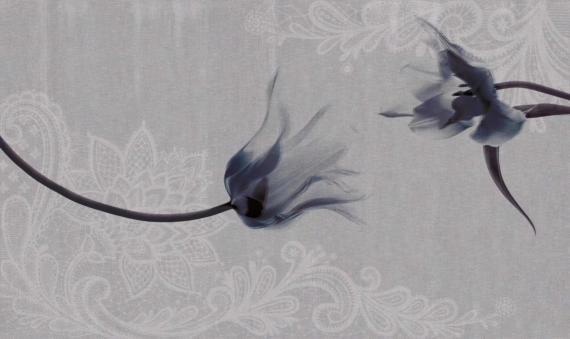 Élégante fresque murale florale sombre