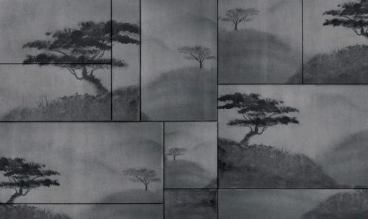 Misty Tinte Wash Landscape Mural