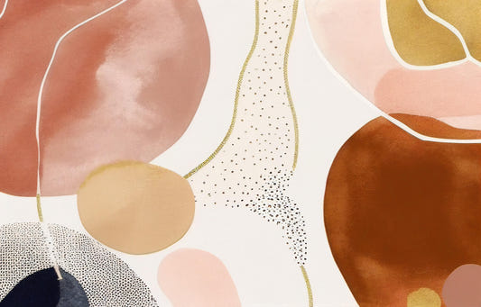 Murale astratto di oro artistico oro e rosa