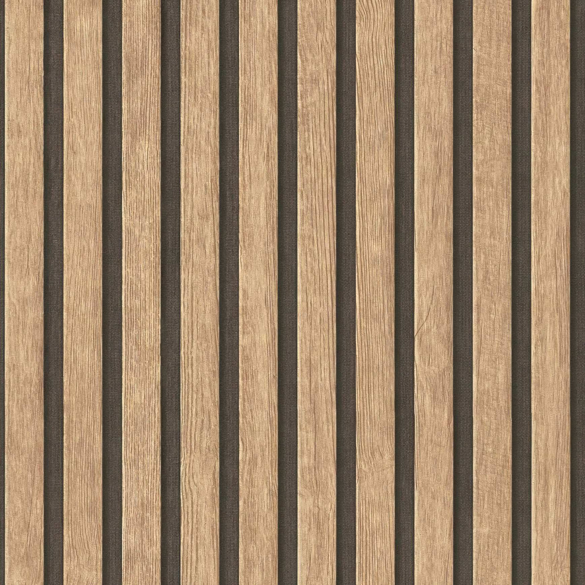 Beige brunt træpanel tapet in your room — zoomed