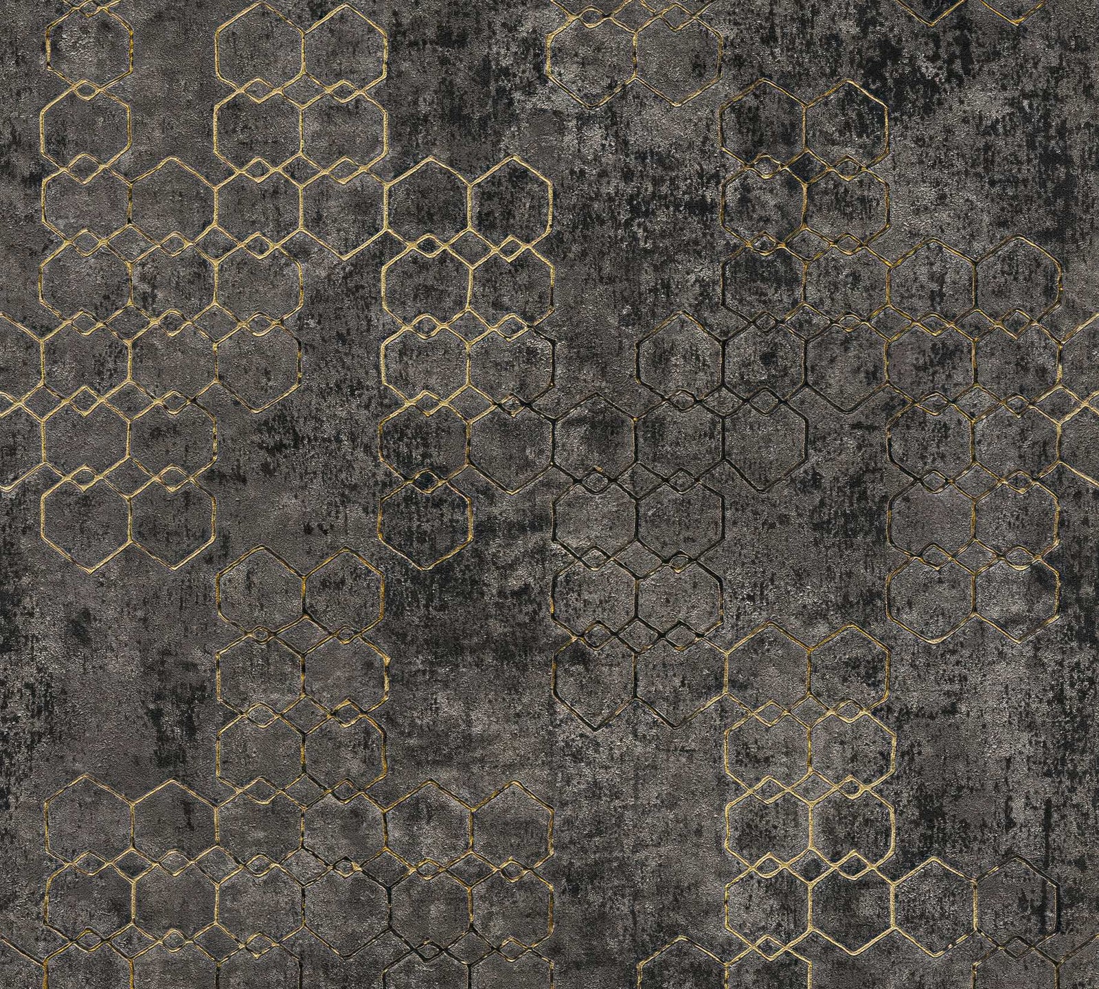 Gold Hexagon Luxus Geometrisches Tapete
