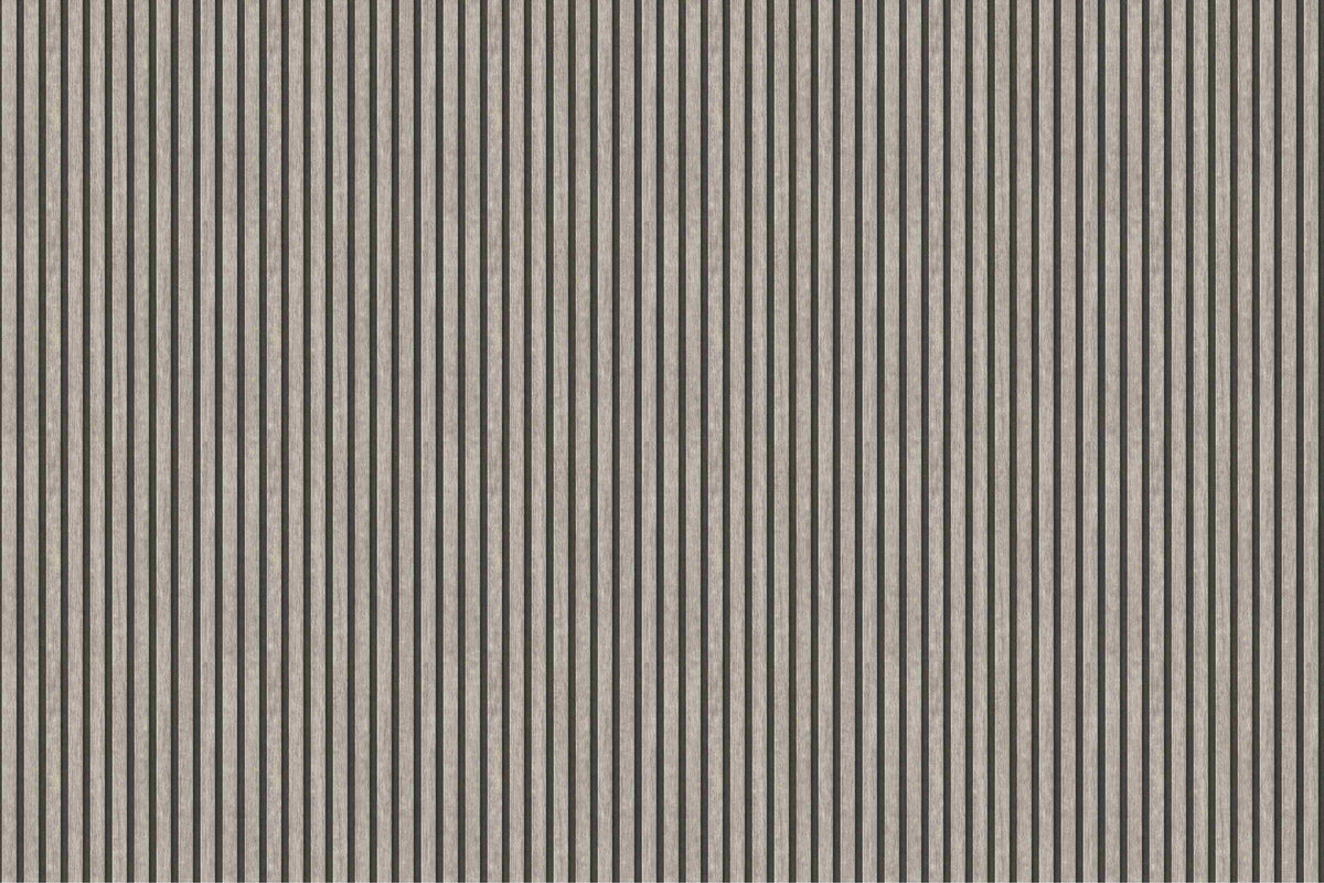 Gray Vertical Striped Wood Wallpaper in your room — zoomed