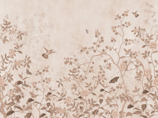 Fototapet floral Chinoiserie vintage