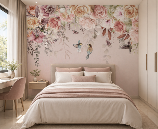 ヴィンテージの花の壁画