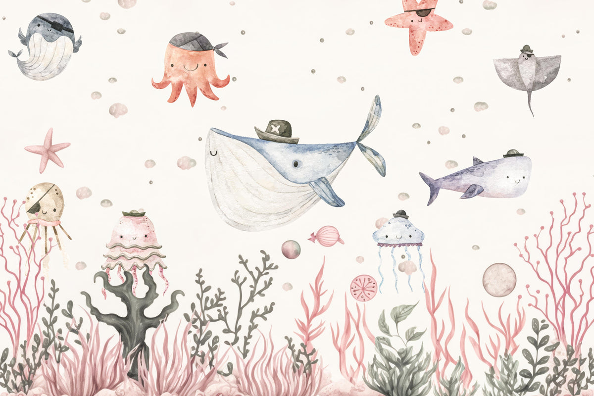 Fresque murale de l'aquarium Marintime Mischief in your room — zoomed