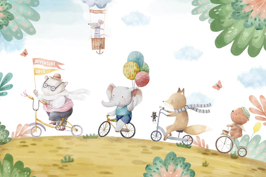 Animal Adventure Day Kids Wall Mural