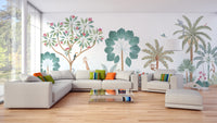 Palm Tree Safari Wallpaper for a Vibrant Tropical Room