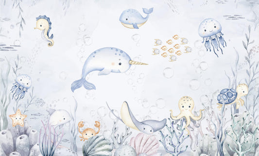 Fishs sous-marin vibrant murale murale