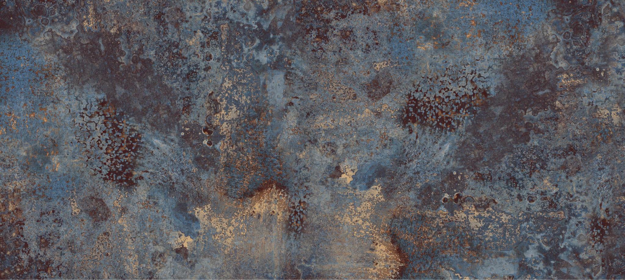 Blue Rusty Wallpaper Mural in your room — zoomed