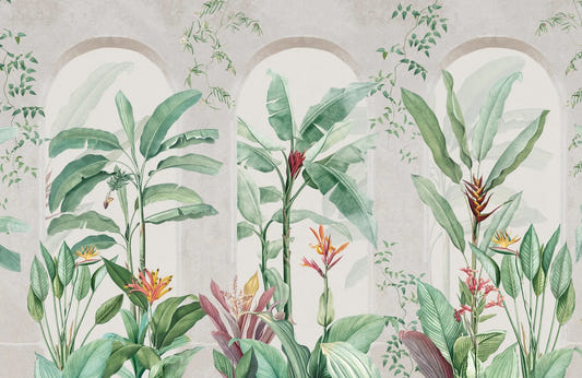 Green Banana Leaf Wall Mural