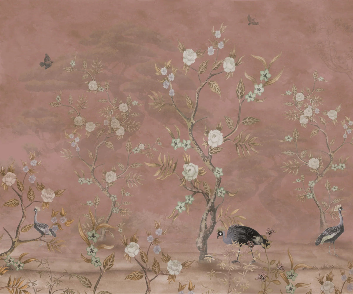 Bruine Chinoiserie Wallpaper