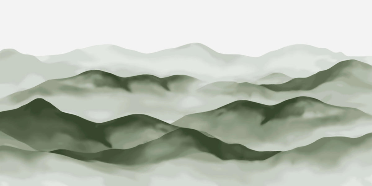 Aquarell Green Mountain Tapete in your room