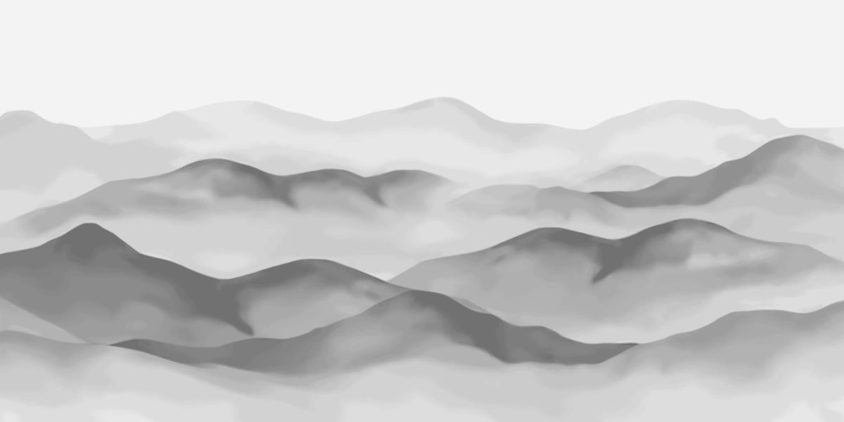 Watercolor Grey Mountain Wallpaper in your room — zoomed