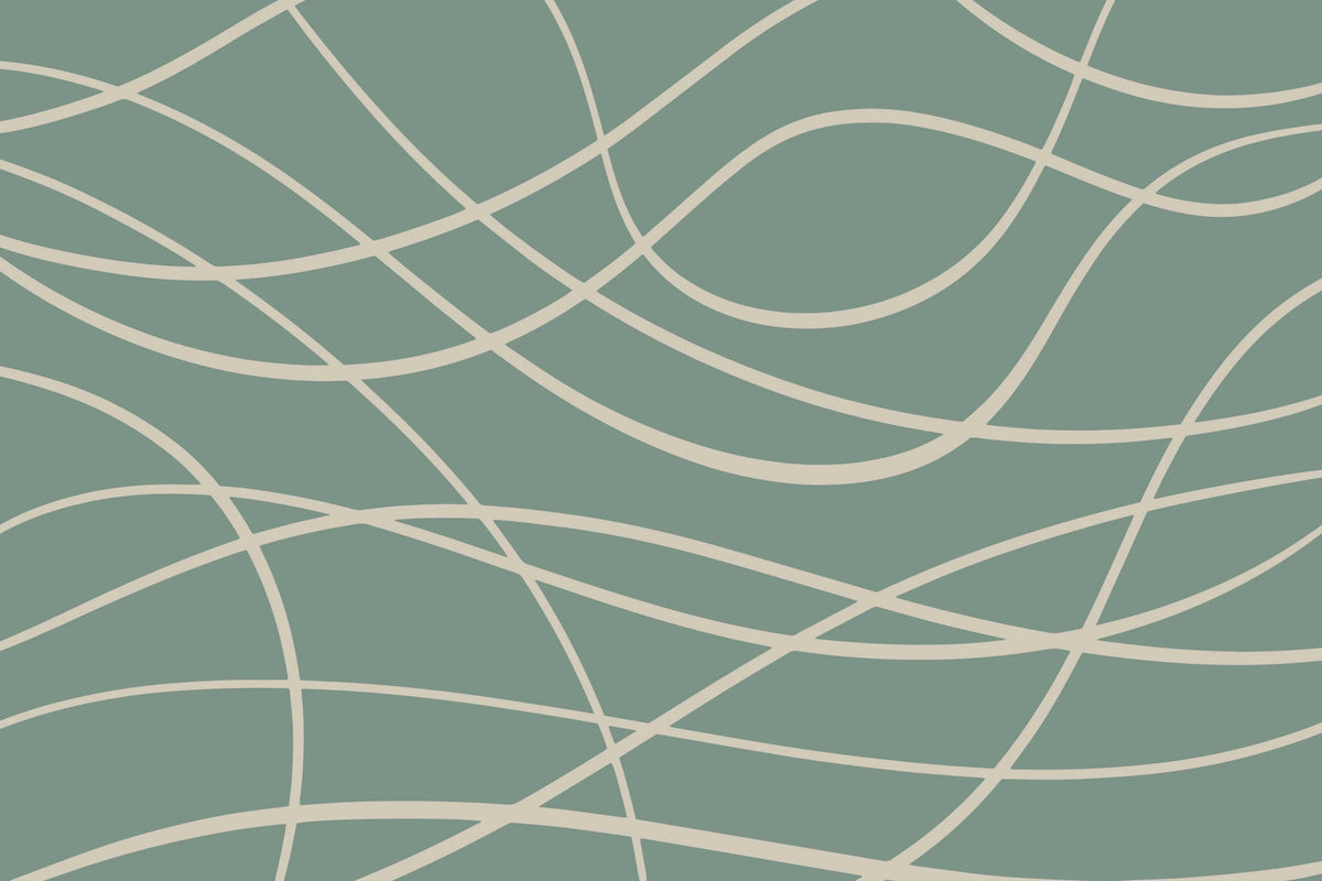 Abstrakte grüne Linie Tapete Wandbild in your room — zoomed
