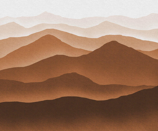 Mocha Mousse Watercolor Mountain Wallpap