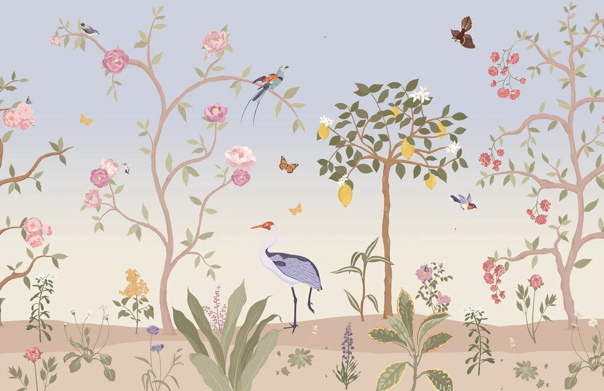 Chinoiserie -Tapeten - Frühlingsgarten in your room — zoomed