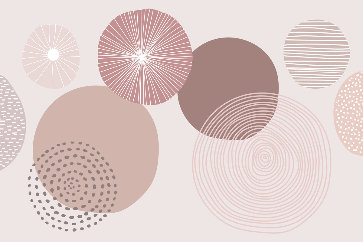 Dusky Mauve Circle Abstract Wallpaper