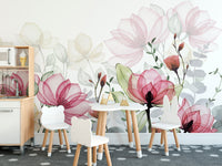 Elegant petal art wallpaper with soft pastel hues