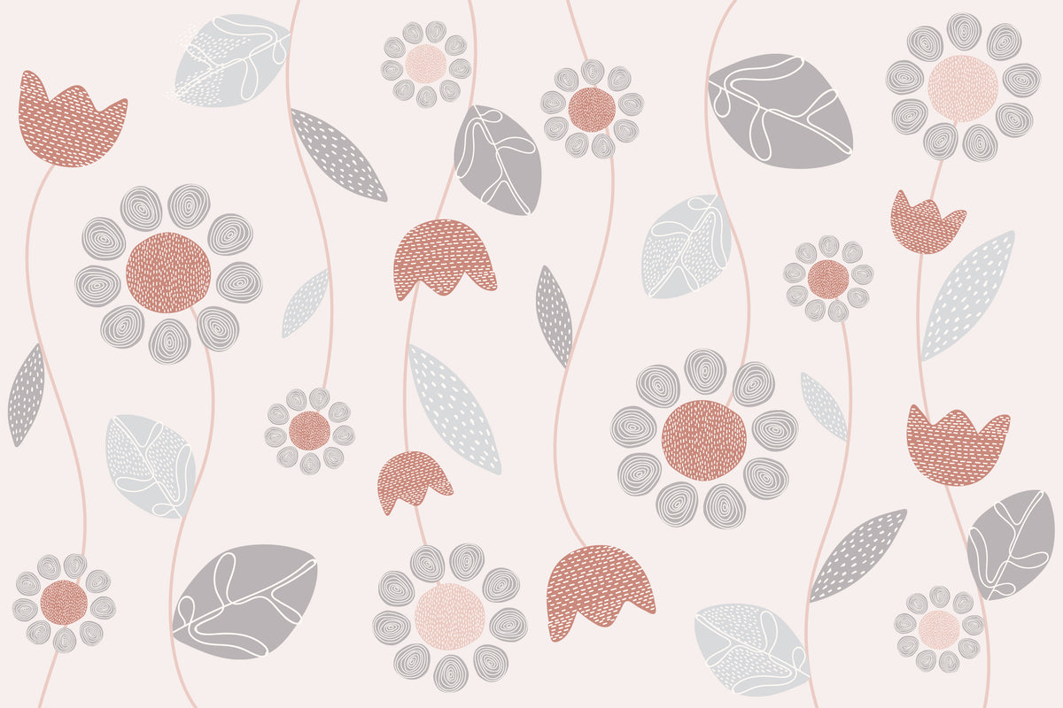 Soft Bloom Abstract Pattern Wallpaper in your room — zoomed