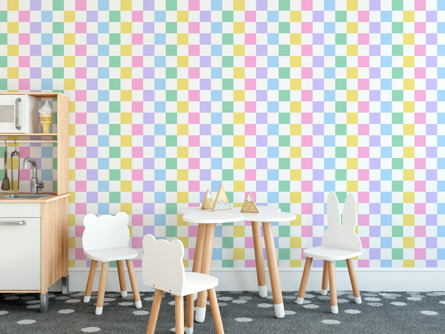 Soft multicolor grid pattern for stylish decor