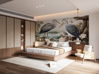 Serene Heron Lake Wall Mural - Giffywalls