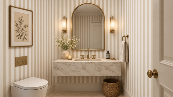 Classic Neutral Vertical Stripes Wallpaper⁠
