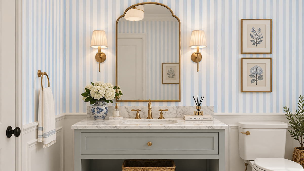 Classic Pastel Vertical Stripe Wallpaper⁠