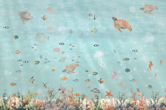 Wandbild mit Unterwasser-Meeresleben